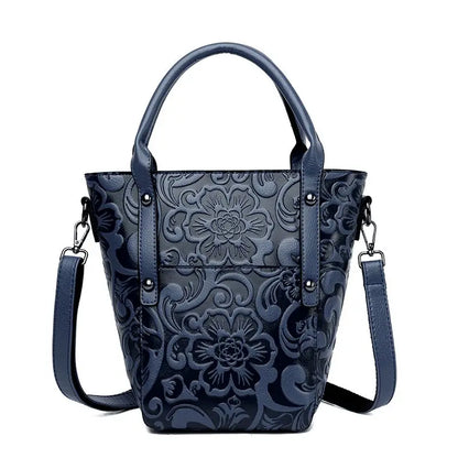 The Carved Legacy Crossbody Bag - Embossed Genuine Leather Everyday Bag - Tessbury - photo