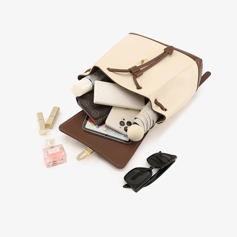 The Patchwork Backpack - Genuine Cow Leather Backpack for Urban Days - Tessbury - photo