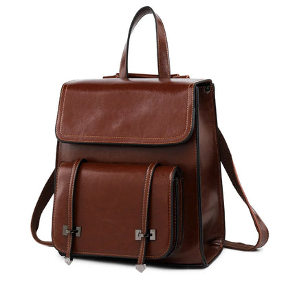 The Coffee Hour Backpack - Genuine Leather Everyday Backpack for Women - Tessbury - photo