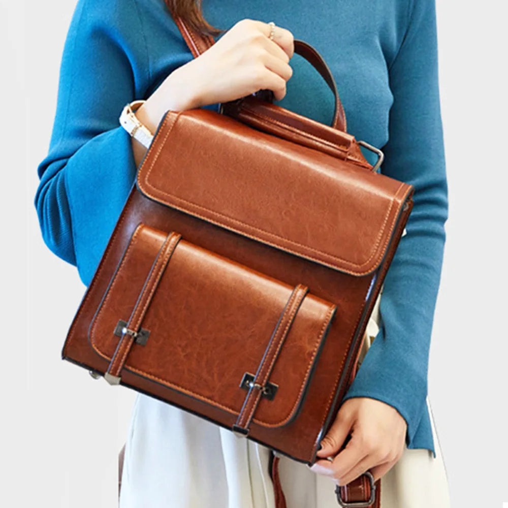 The Coffee Hour Backpack - Genuine Leather Everyday Backpack for Women - Tessbury - situation