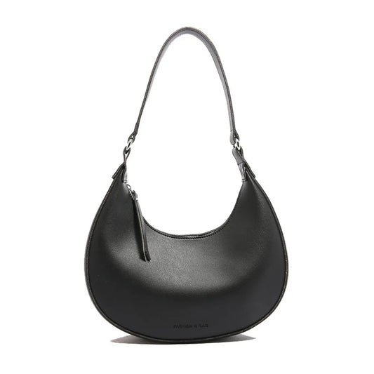 Half Moon Shoulder Bag, Vintage Leather Crescent Shoulder Bags - Tessbury - photo