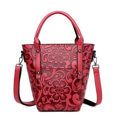 The Carved Legacy Crossbody Bag - Embossed Genuine Leather Everyday Bag - Tessbury - photo