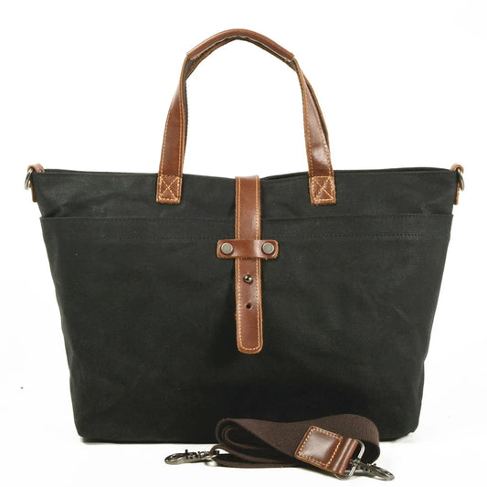 The Heritage Tote Bag - Vintage Waxed Canvas with Leather Handle - Tessbury - photo