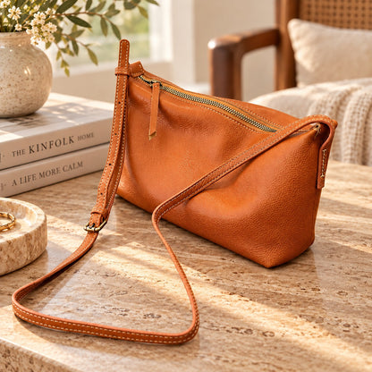 The Nora Crossbody Bag - Soft Cowhide Leather Dumpling Bag for Women
