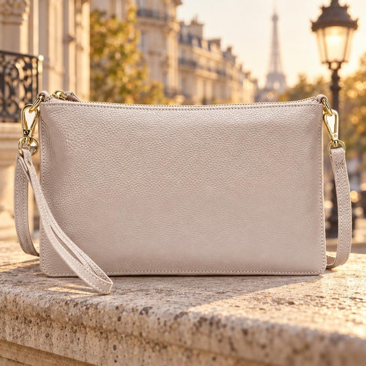 Zoe Envelope Crossbody Bags - Soft Genuine Leather with Long Strap - Tessbury - Mise en situation