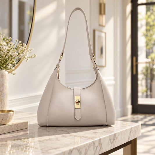 The Half Moon Shoulder Bag – Leather Everyday Elegance - Tessbury - Mise en situation