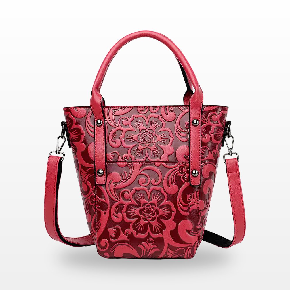 The Carved Legacy Crossbody Bag - Embossed Genuine Leather Everyday Bag - Tessbury - photo